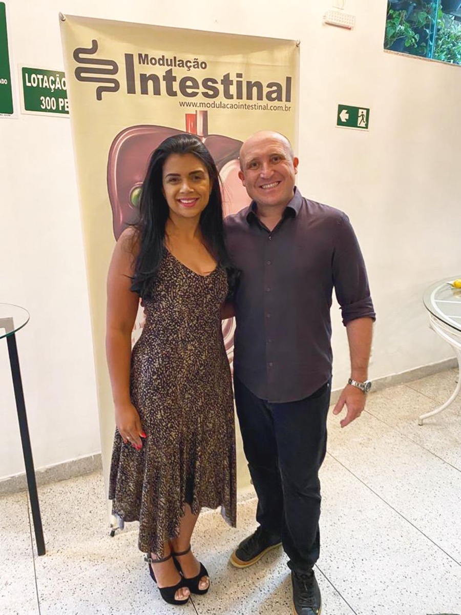 Dra. Bárbara Cardoso com Murilo Pereira, da Modulação Intestinal